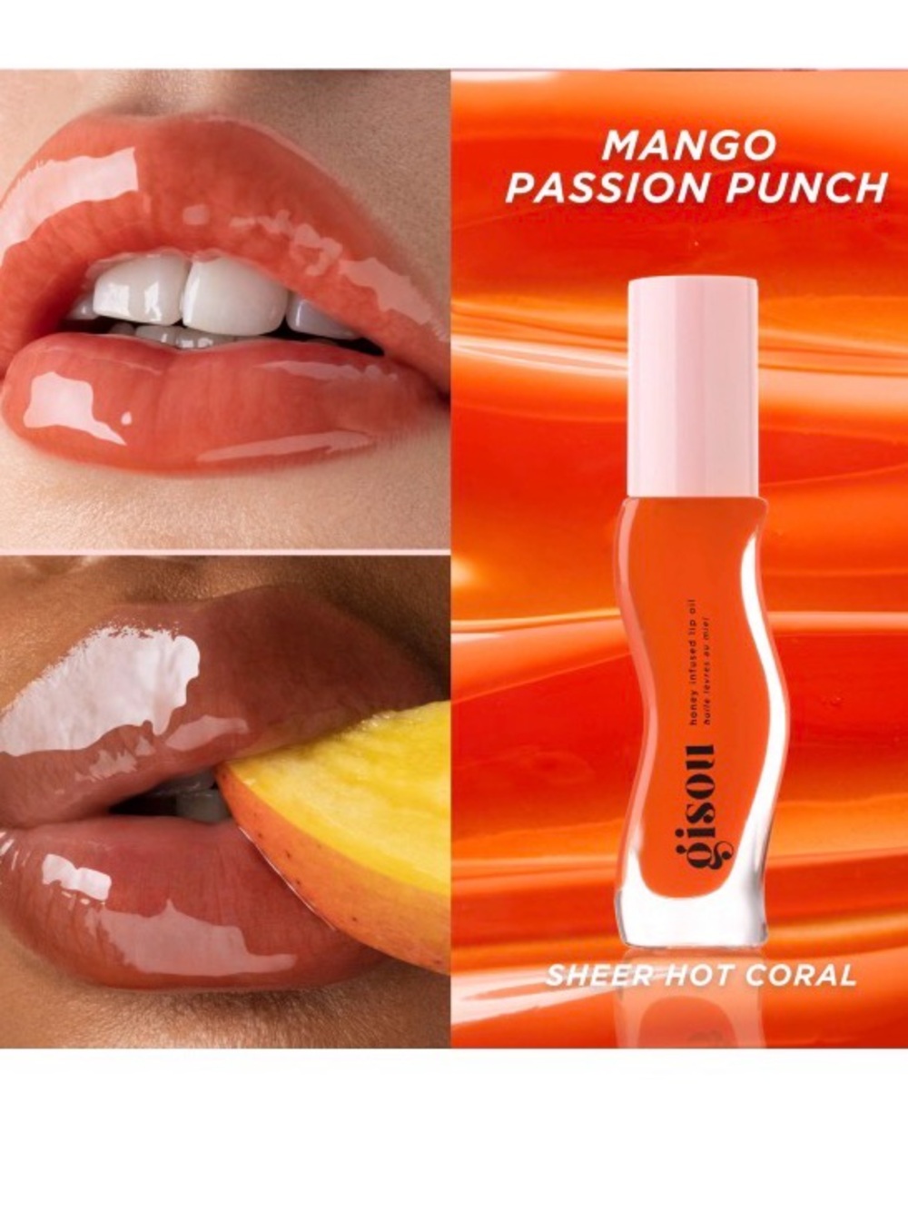 Sheer Hot Coral Lip Oil - Mango Passion Punch
